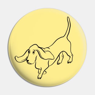 Trotting Basset Hound Pin