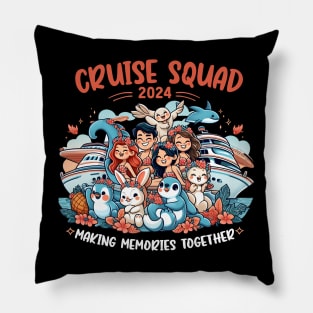 Happy Family Cruise Squad 2024 Summer Friends Boys Women Men Pillow