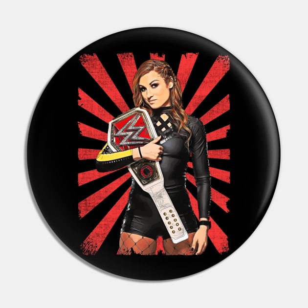 Becky Lynch Wrestling Vintage Fan Art Pin by Sakonipopart