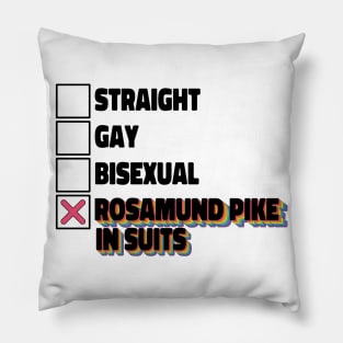 Straight Gay Bisexual Rosamund Pike In Suits Pillow