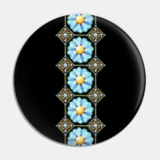 Blue Flower Boho Chic Pin