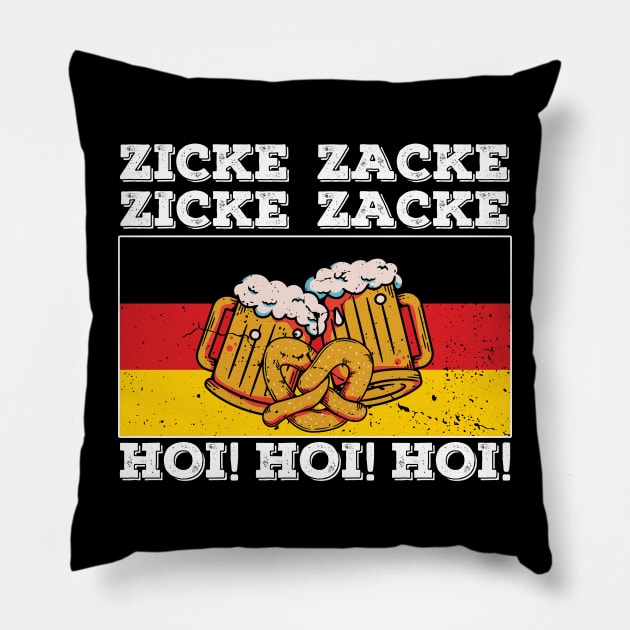 Zicke Zacke Hoi Oktoberfest German Flag Party Pillow by Daytone