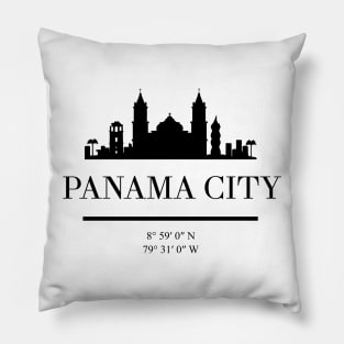 PANAMA CITY PANAMA BLACK SILHOUETTE SKYLINE ART Pillow