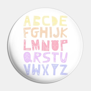 Decorated Alphabet (pastel colors) Pin