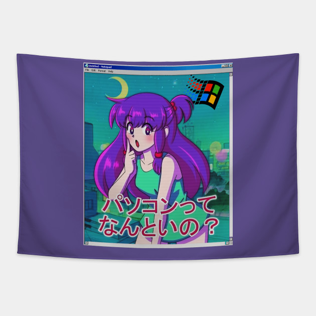 Aesthetic Vaporwave Retro Anime Vaporwave Tapestry Teepublic