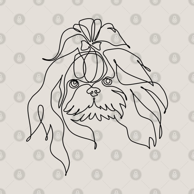 One line Shih Tzu by huebucket