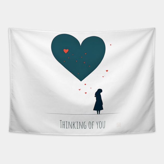 [AI Art] Thinking of you, Minimal Art Style Tapestry by Sissely