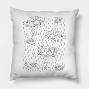 Noncolored Fairytale Weather Forecast Print Pillow