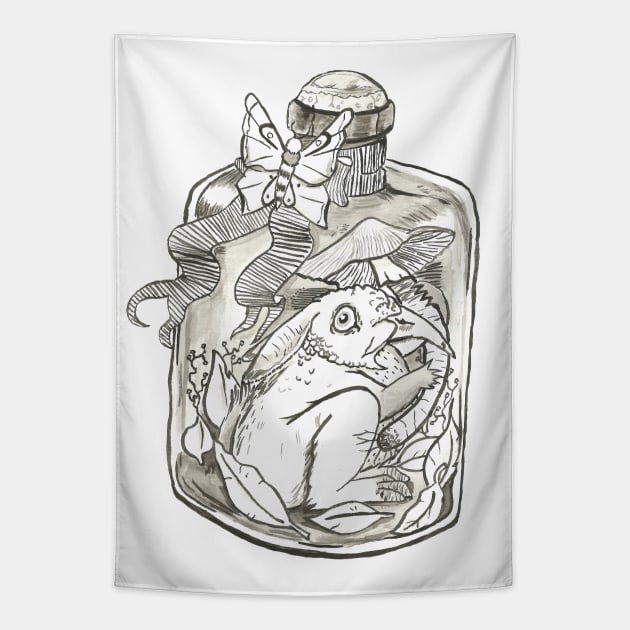 Fantastic Creature in a Jar Tapestry by Créa'RiBo