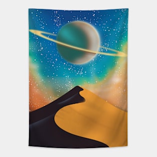 Retro Space Landscape Tapestry