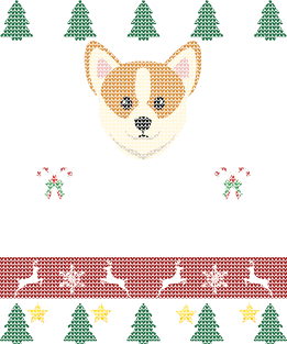 Corgi Puppy Face Christmas Magnet