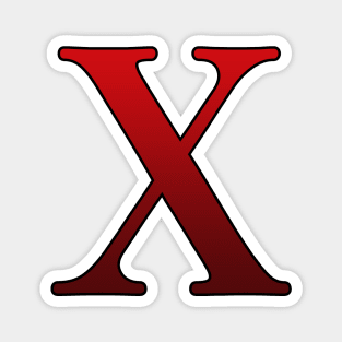 Red Roman Numeral 10 X Magnet