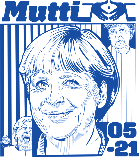 Mutti - Original Blue Kids T-Shirt by Guen Douglas 