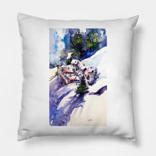 Wintertime village Pillow