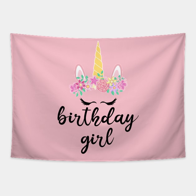 Birthday Girl Tapestry by Owlora Studios