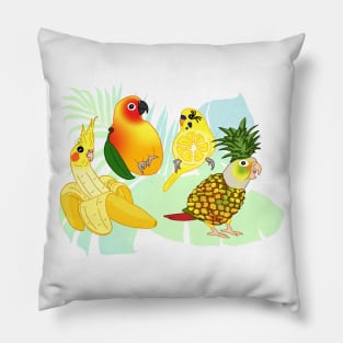 birbs fruits doodles Pillow