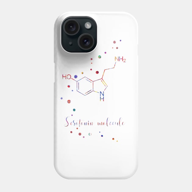 Serotonin molecule Phone Case by RosaliArt