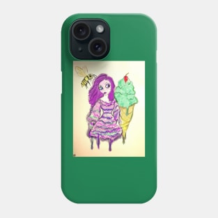 Ice Cream Girl with Bee Phone Case