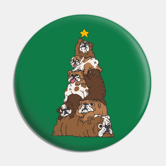 Christmas Tree English Bulldog Pin by huebucket