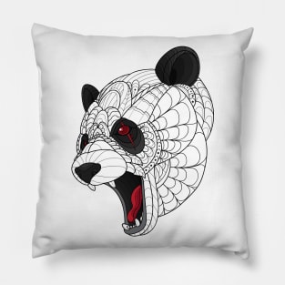 Zentangle Panda Head Pillow