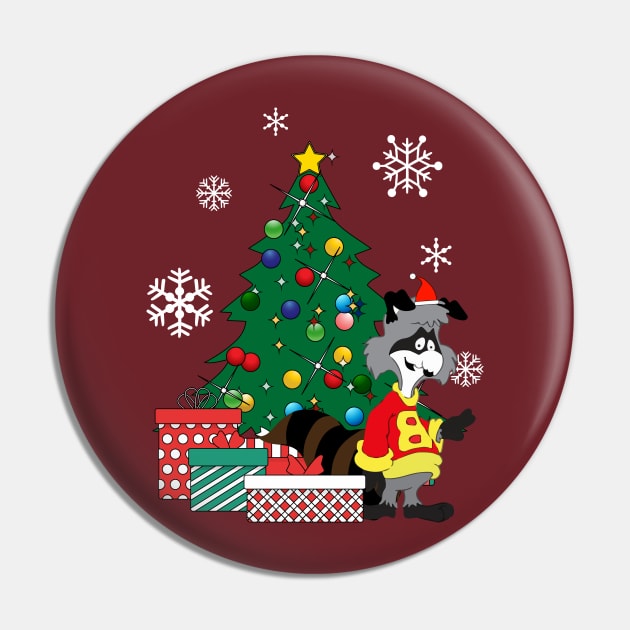 Bert Racoon Around The Christmas Tree Pin by Nova5
