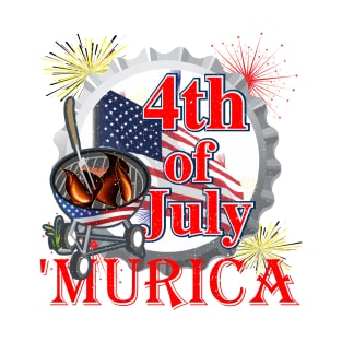 Murica 4th of July Retro Barbeque BBQ Murica 2022 Patriotic T-Shirt