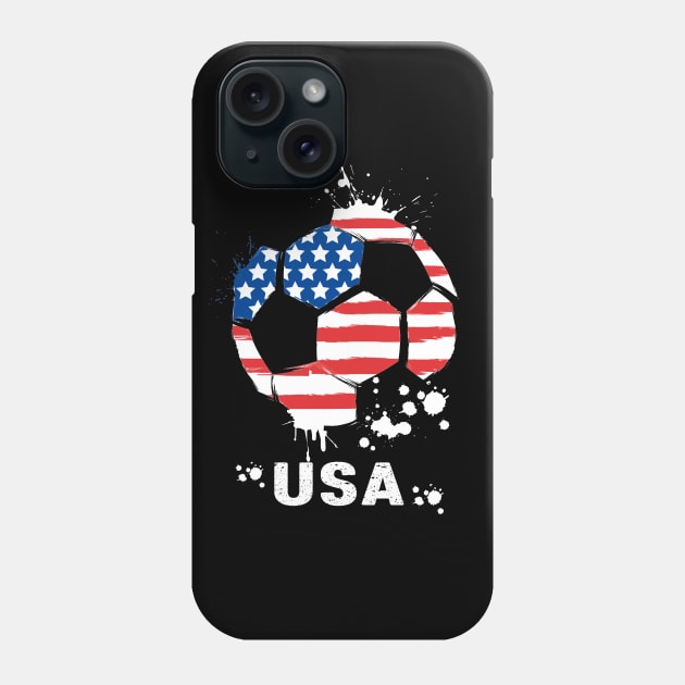 USA World Cup 2022, Funny US Soccer American Flag Soccer Team 2022 Phone Case by Printofi.com