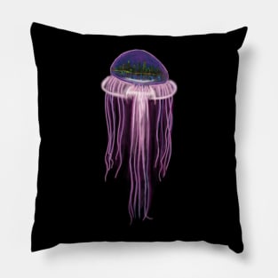 Jellyfish New York City Pillow
