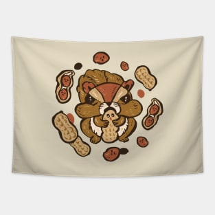 Squirrel eating peanuts Tapestry