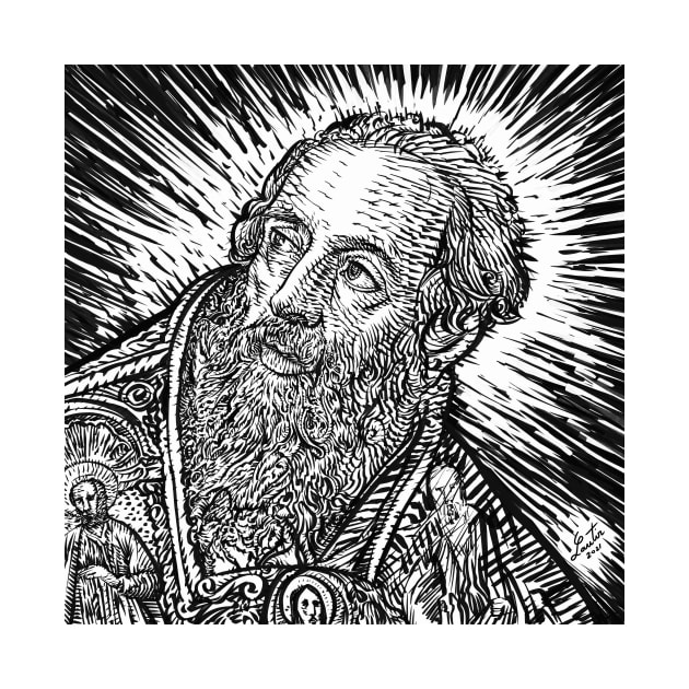 SAINT AUGUSTINE of HIPPO - ink portrait by lautir