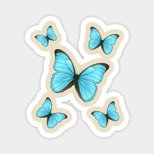 Morpho butterflies cartoon illustration Magnet