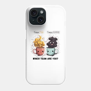 Kawaii Brew Rivalry - Cute Battle between Team Tea and Team Coffee Phone Case