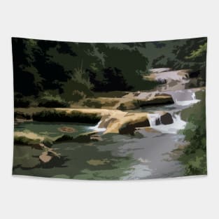 Abstract Jungle Landscape Tapestry