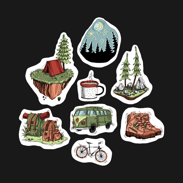 Cute camping stickers by orsinha