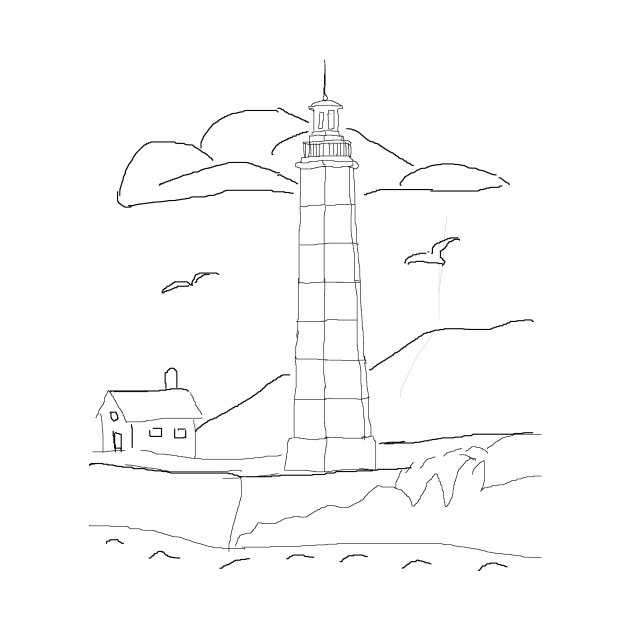 Lighthouse Scene to Color by BKMuir