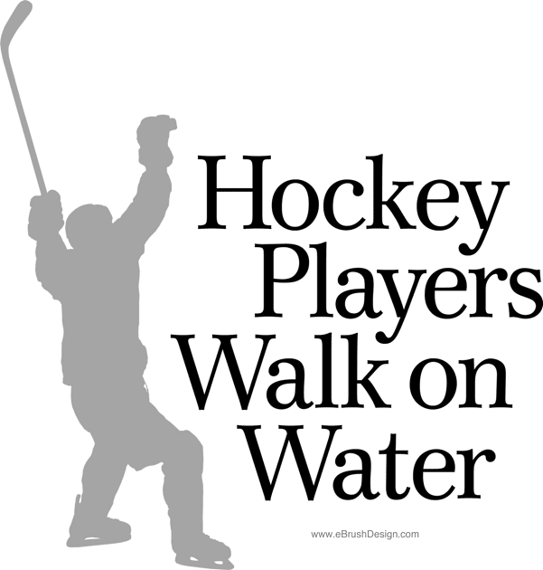 Hockey Players Walk On Water Kids T-Shirt by eBrushDesign