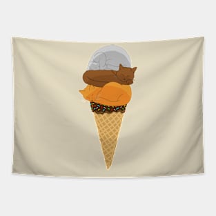 Cat Cream Cone Tapestry