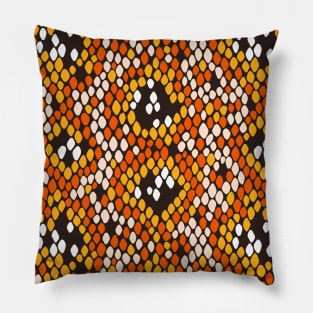 Snakeskin Pattern (Orange Palette) Pillow