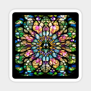 Stained Glass Lotus Flower Mandala Magnet