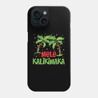 Mele Kalikimaka Hawaiian Palm Tree Lights Xmas Phone Case