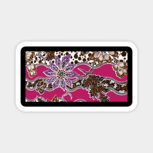 Paisley Batik With Flowers and Branches Magnet