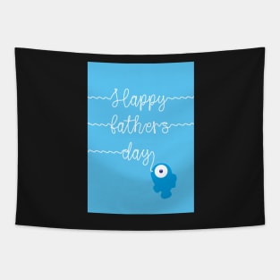 Happy Father's Day Fishing Line Writing Fish Design Tapestry