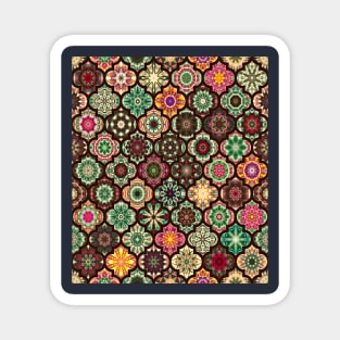 Moroccan Pattern Tiles, traditional colors Magnet