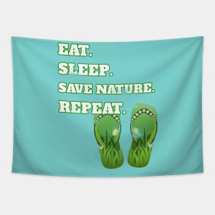 Eat Sleep Save Nature Repeat Distressed Cool Nature Lovers Gift Tapestry