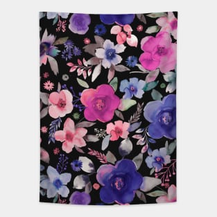 WINTER FLOWER BOUQUETS BLUE PURPLE Tapestry