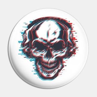 Skull music glitch Pin