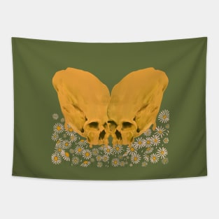 Eternal lovers / Skulls in a Flower Meadow Tapestry