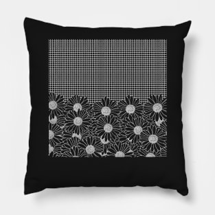 Daisy Grid White Pillow