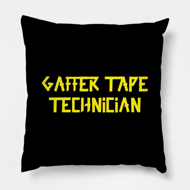 Gaffer tape technician Yellow Tape Pillow by sapphire seaside studio