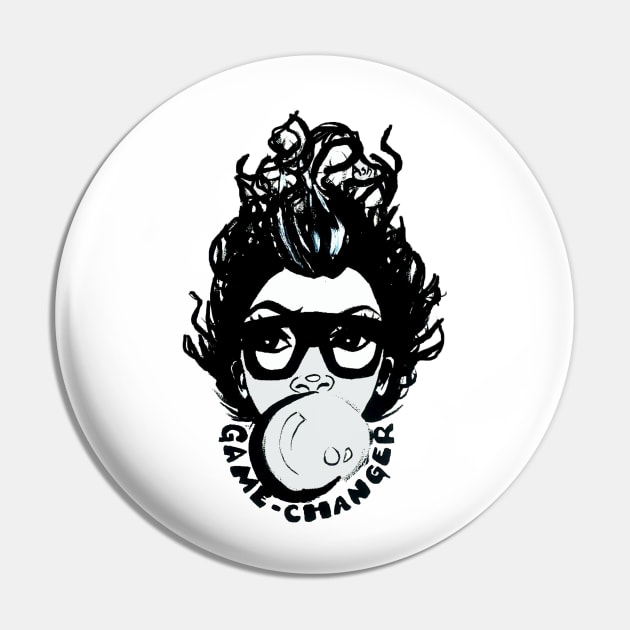 Afro Black Short Fro Bubble Gum Natural Hair Diva Pin by EllenDaisyShop